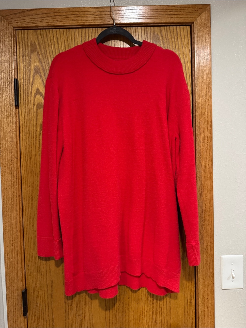 MyEllement Boutique Red Ribbed Knit Tunic Sweater